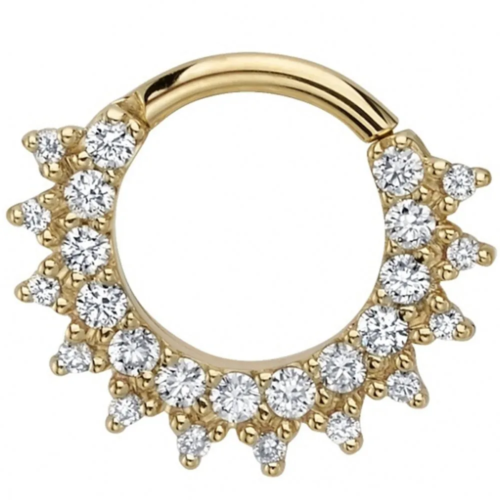 Gem Kolo Hinge Ring in Gold with White Diamonds