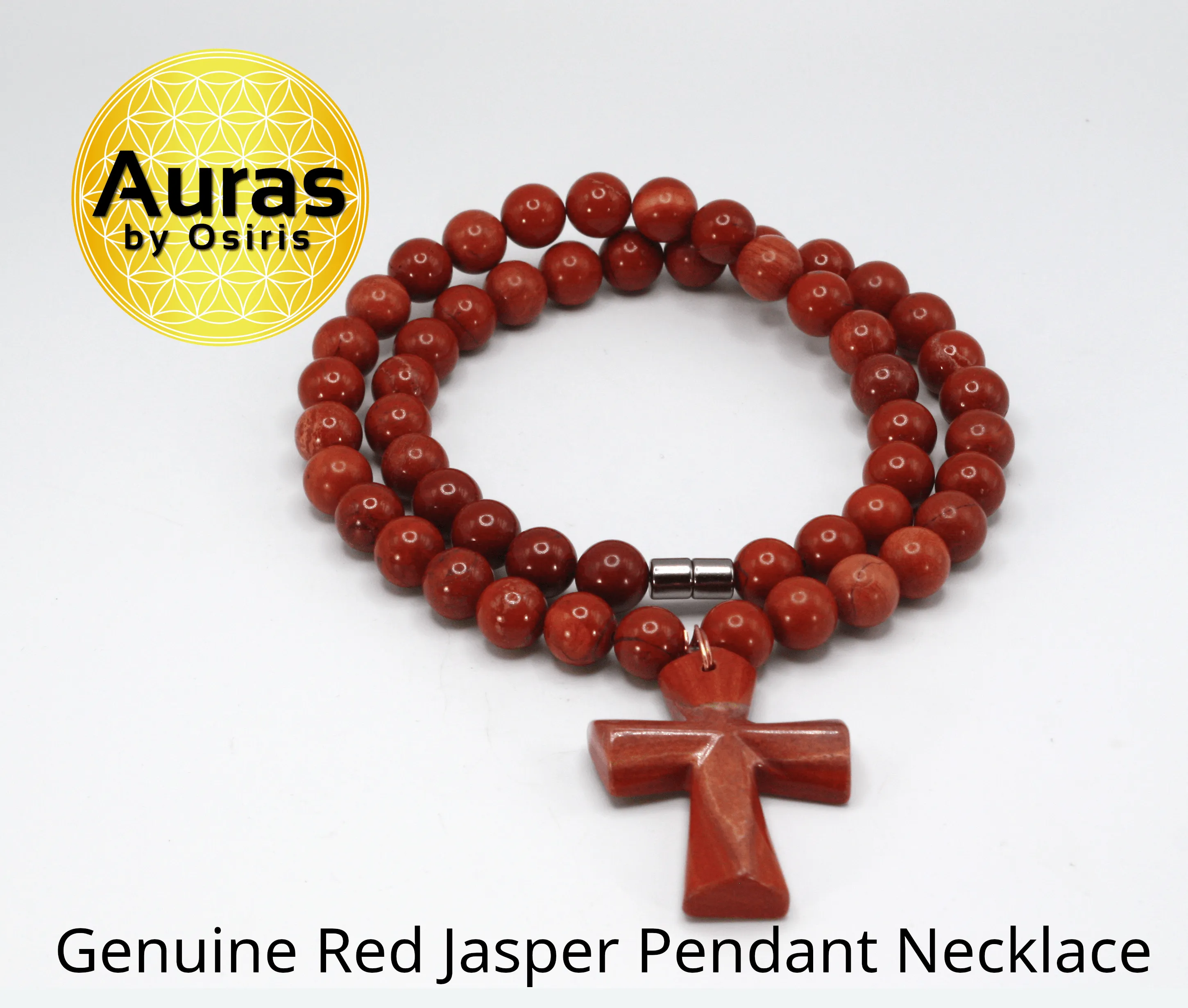 Genuine Red Jasper Necklace with Red Jasper Cross - Gift for Men/Woman - Spiritual Accessories - Religious Symbol