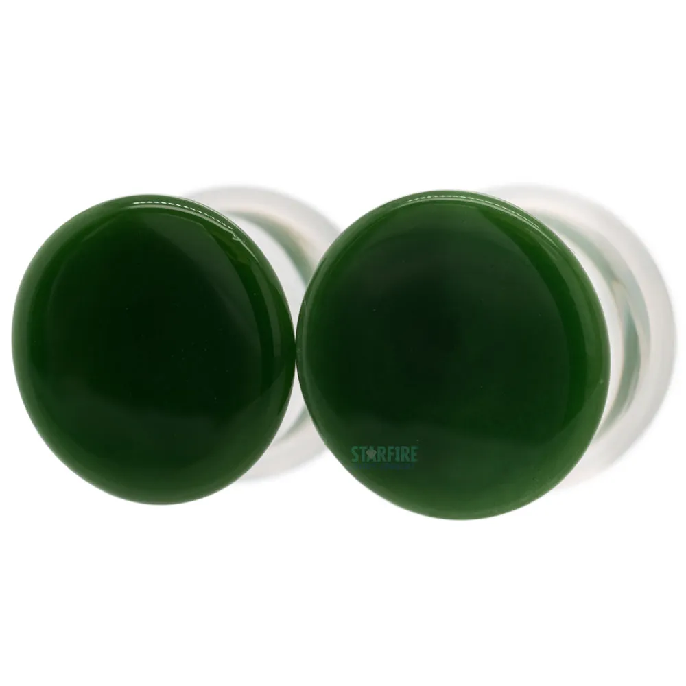 Glass Colorfront Plugs - Opaque Green