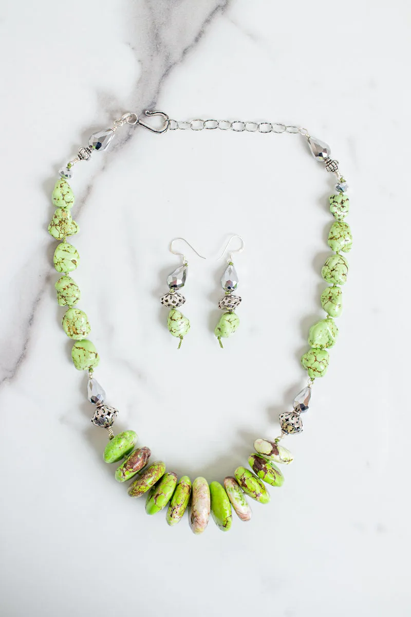 Green Magnesite Necklace & Earring Set