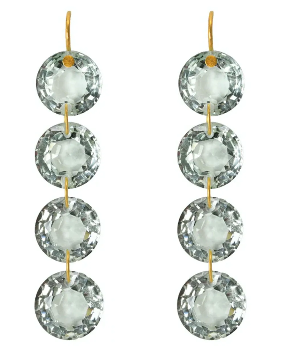 Green Quartz Rivieres Drop Earrings