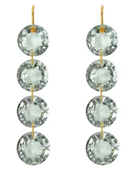 Green Quartz Rivieres Drop Earrings