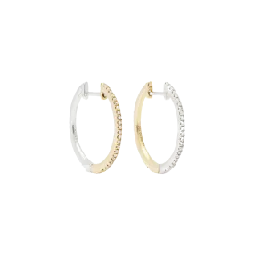 HOOPS WHITE DIAMOND & YELLOW/WHITE GOLD - 20mm