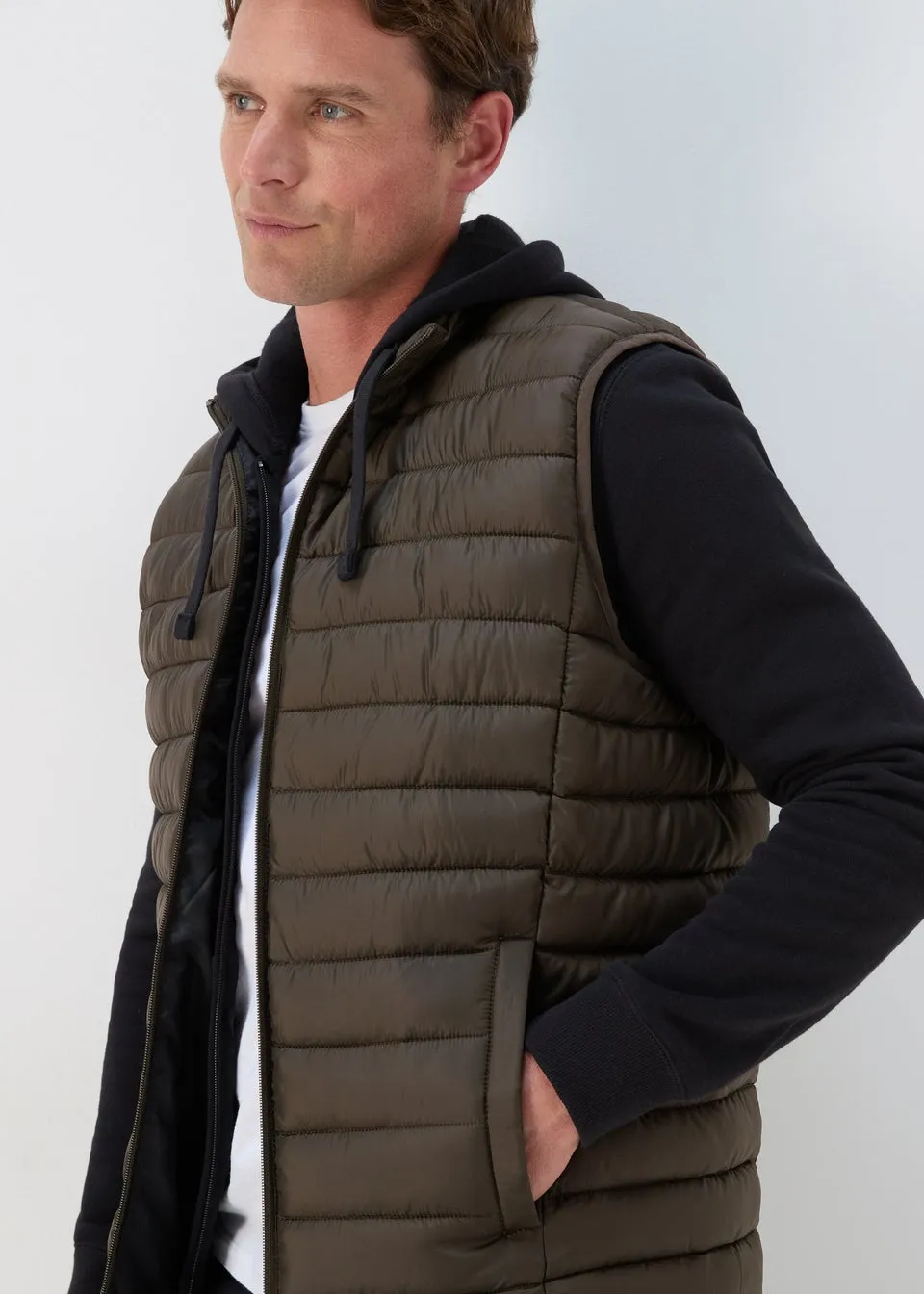 Khaki Puffer Gilet