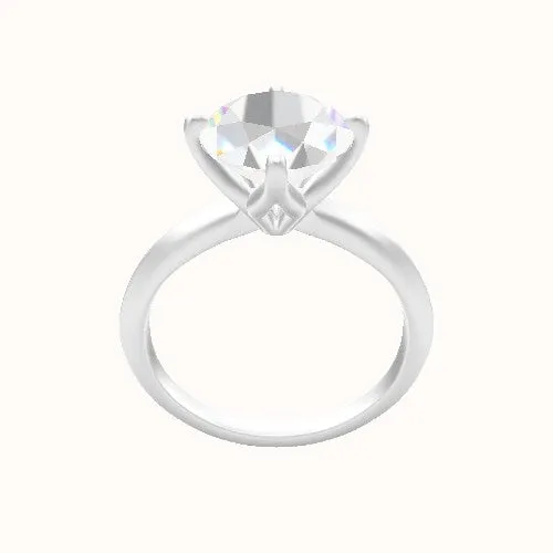 Knife Edge Engagement Ring With Petal Compass Prong Head