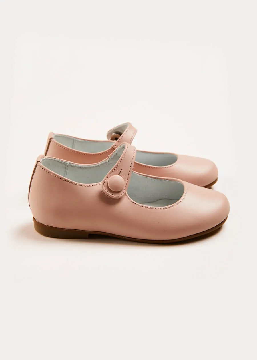 Leather Mary Jane Shoes in Pink (24-34EU)