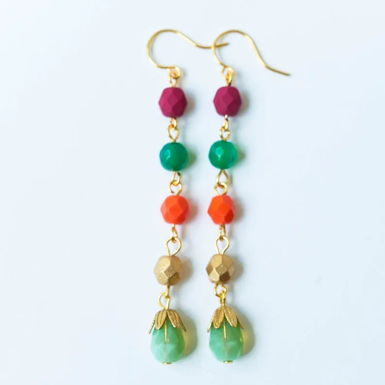 Long beaded earrings