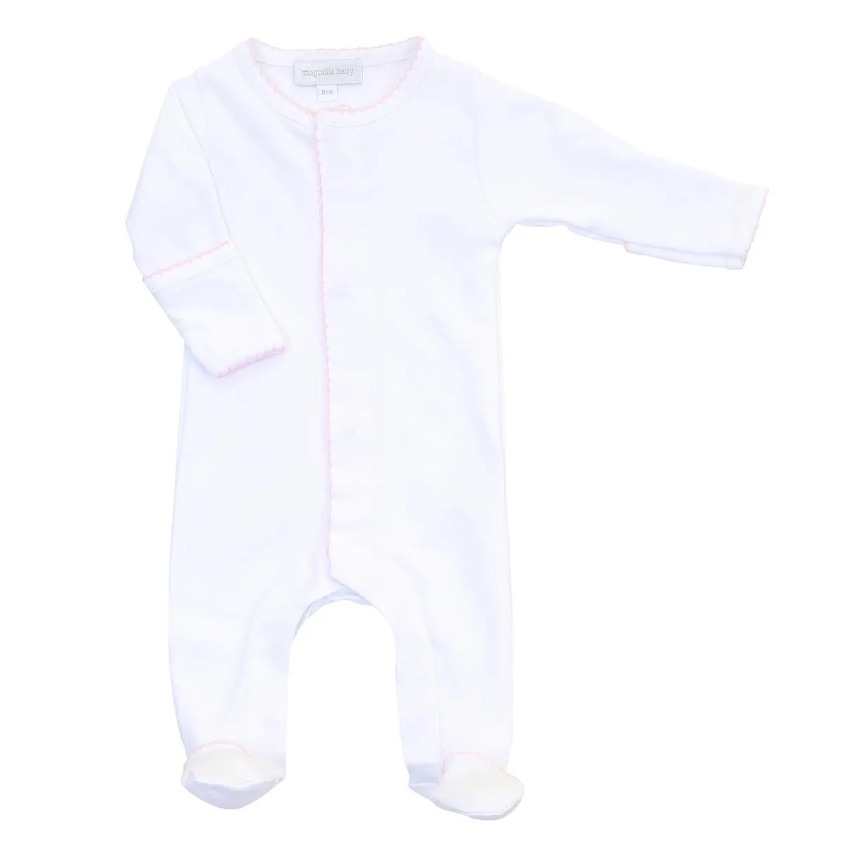 Magnolia Baby Essentials Footie - White with Pink