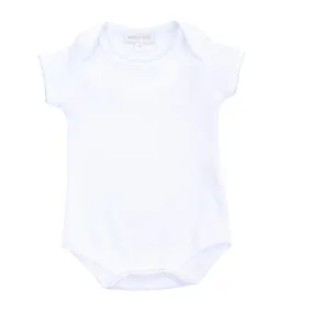 Magnolia Baby Essentials Short Sleeve Bodysuit - White with Blue