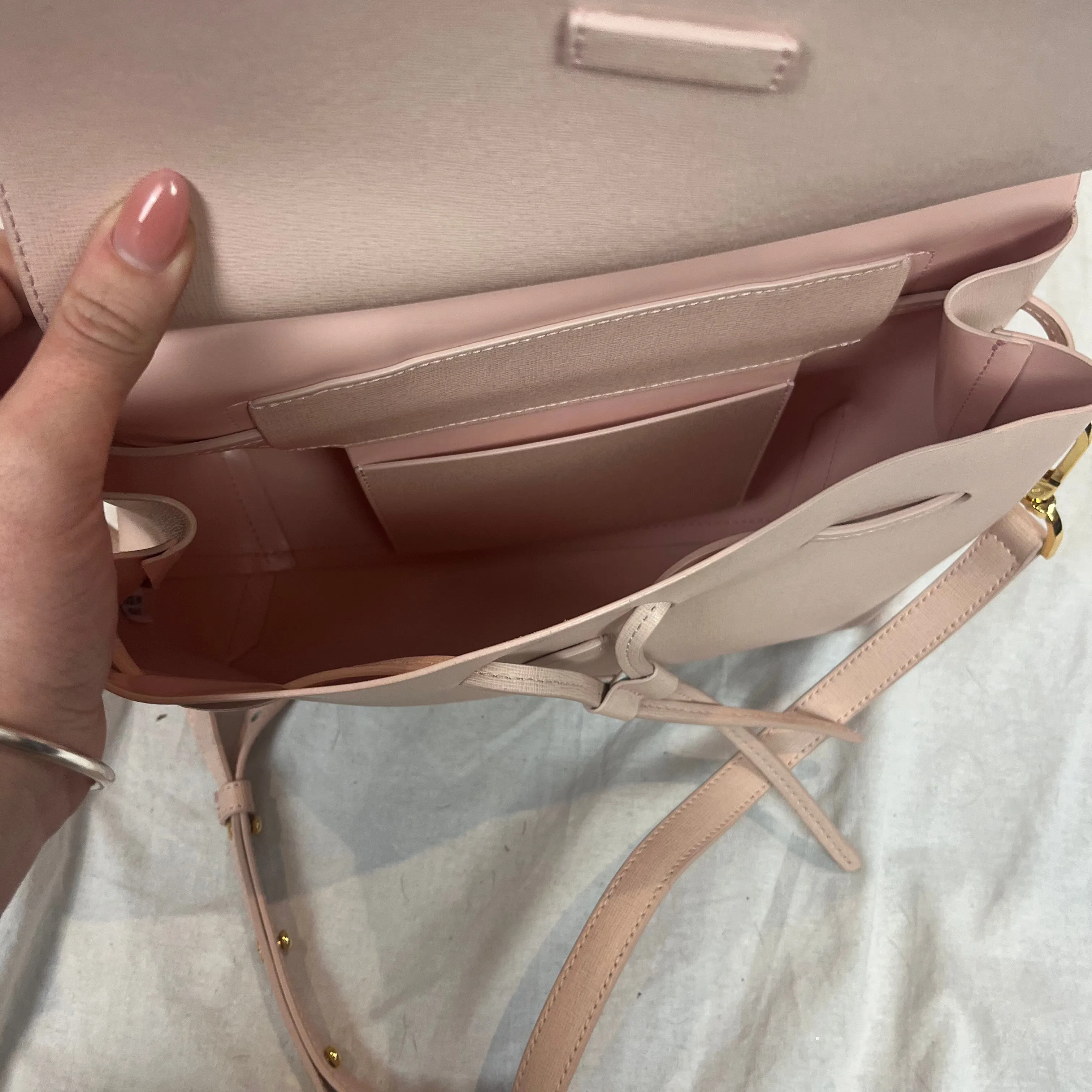 Mansur Gavriel Brand New 695 Powder Pink Saffiano Leather Lady Bag