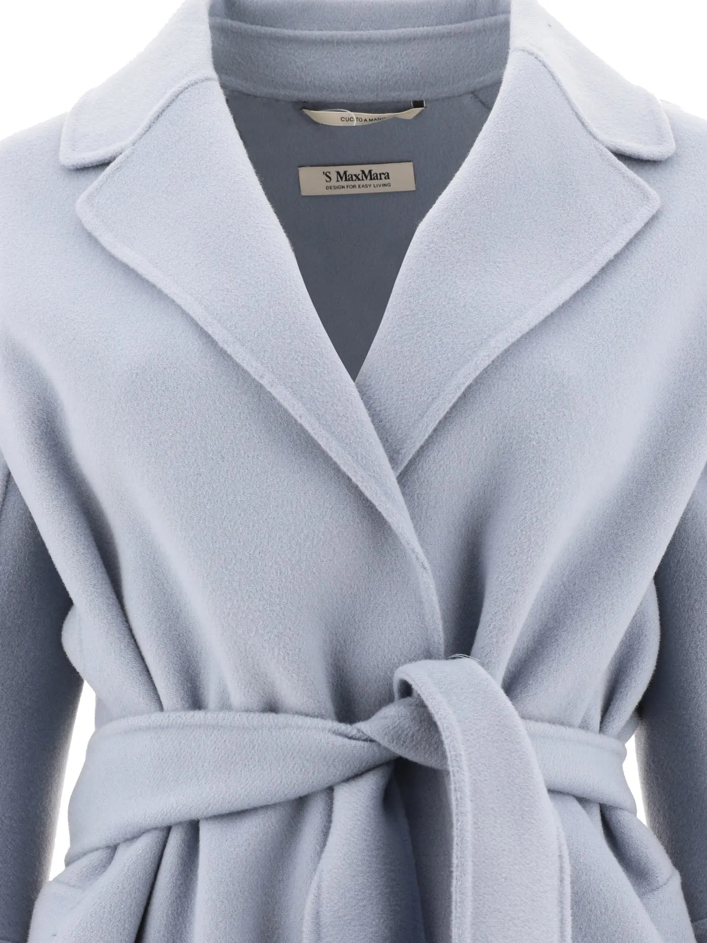 MAX MARA S Arona Double Wool Relaxed Jacket in Light Blue