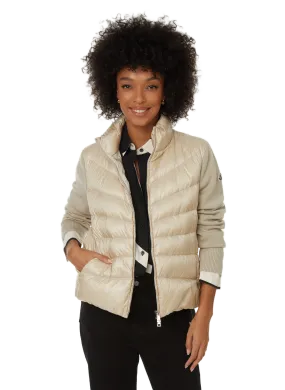 MONCLER  Down jacket with cotton sleeves - Beige