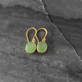 Natural Green Chalcedony Earrings