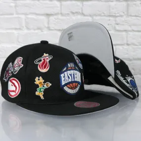 NBA East All Over Conference Hardwood Classics Deadstock Gray bottom | Black Snapback Hat