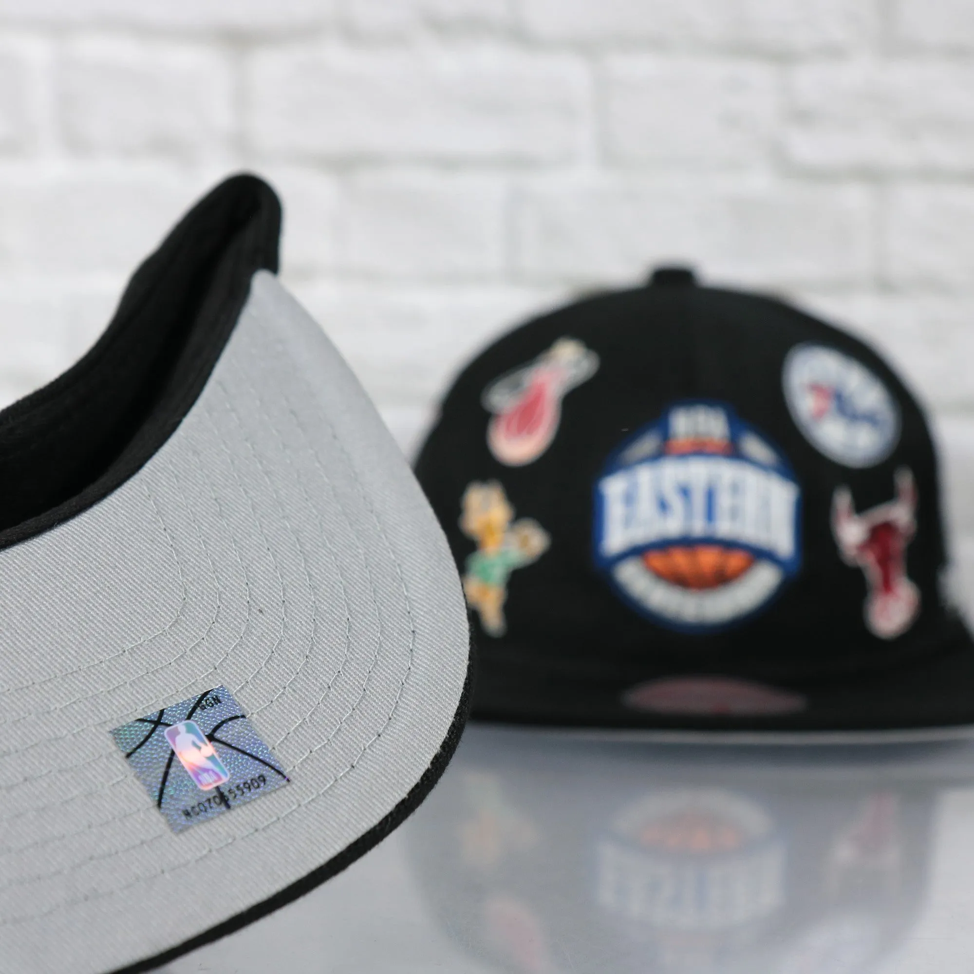 NBA East All Over Conference Hardwood Classics Deadstock Gray bottom | Black Snapback Hat