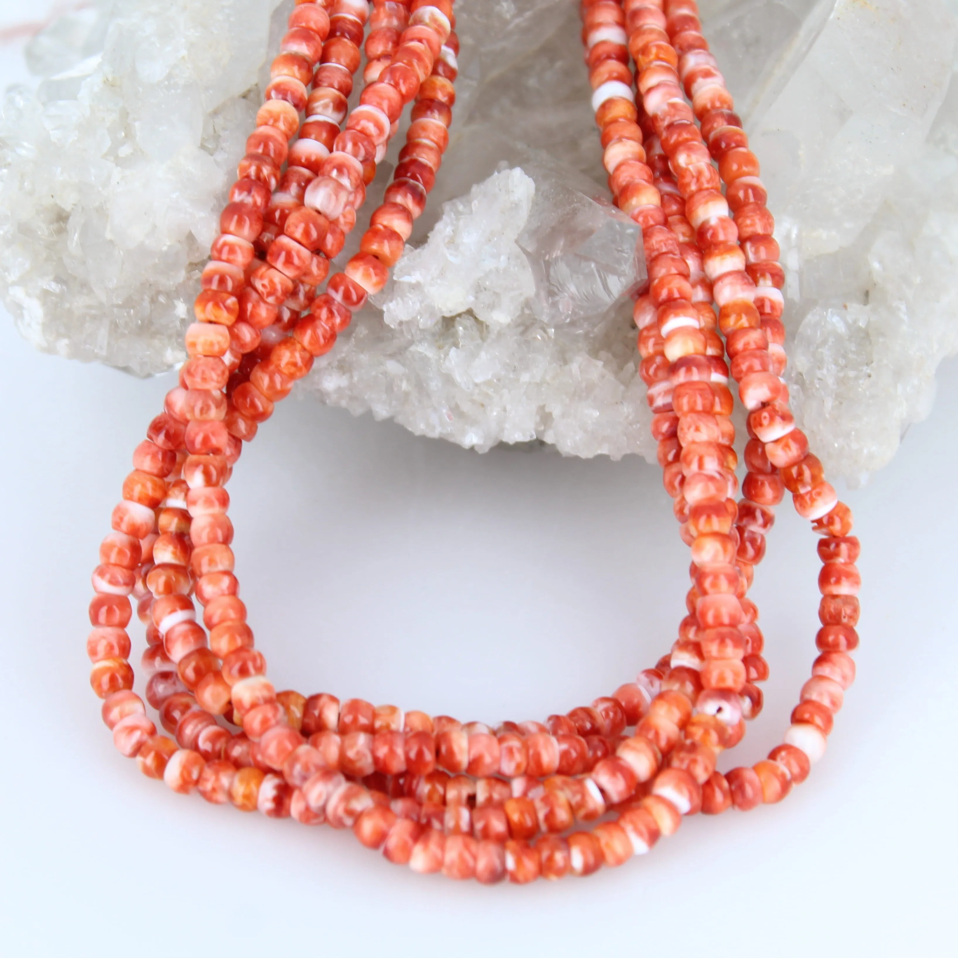 New Light RED SPINY Oyster Beads Rondelles 4mm 16