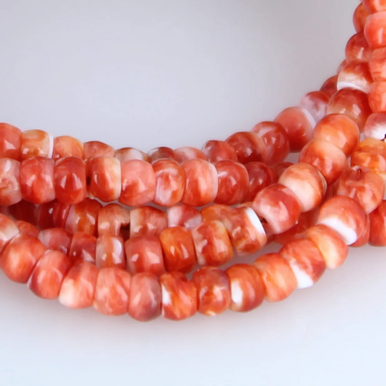 New Light RED SPINY Oyster Beads Rondelles 4mm 16