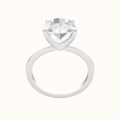 Open Solitaire Engagement Ring With Four Prong Head