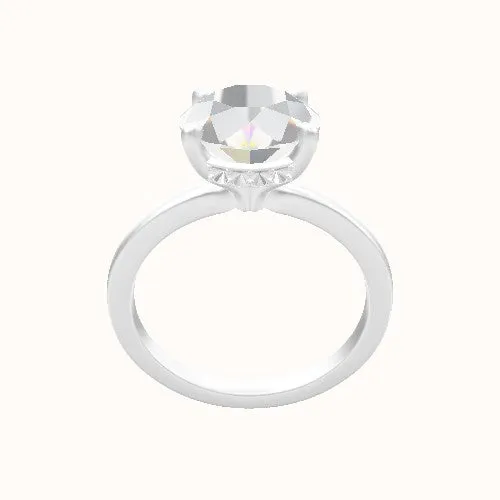 Open Solitaire Engagement Ring With Front set gallery Head