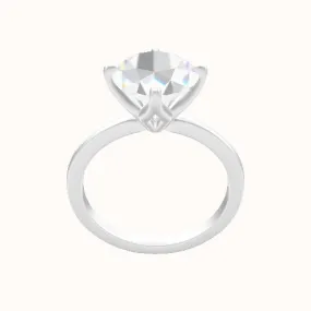 Open Solitaire Engagement Ring With Petal Compass Prong Head