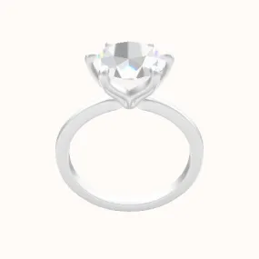 Open Solitaire Engagement Ring With Petal Six Prong Head