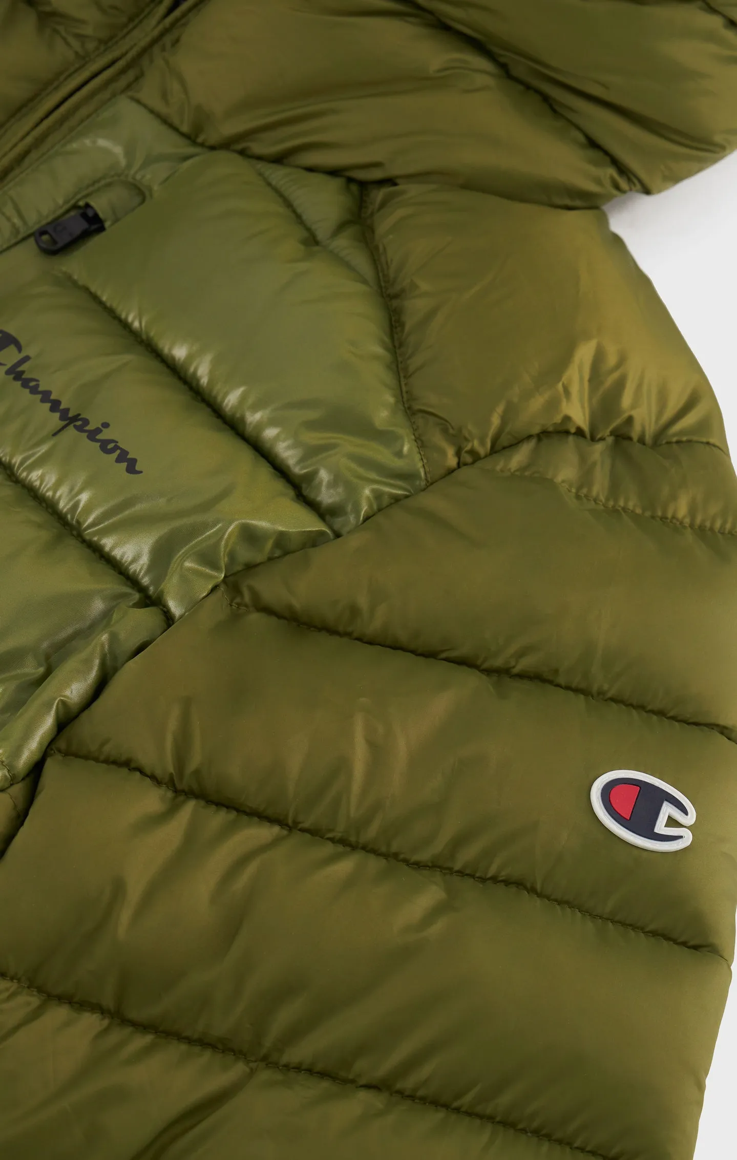 Outerwear Olive Green Padded Lightweight Nylon Jacket