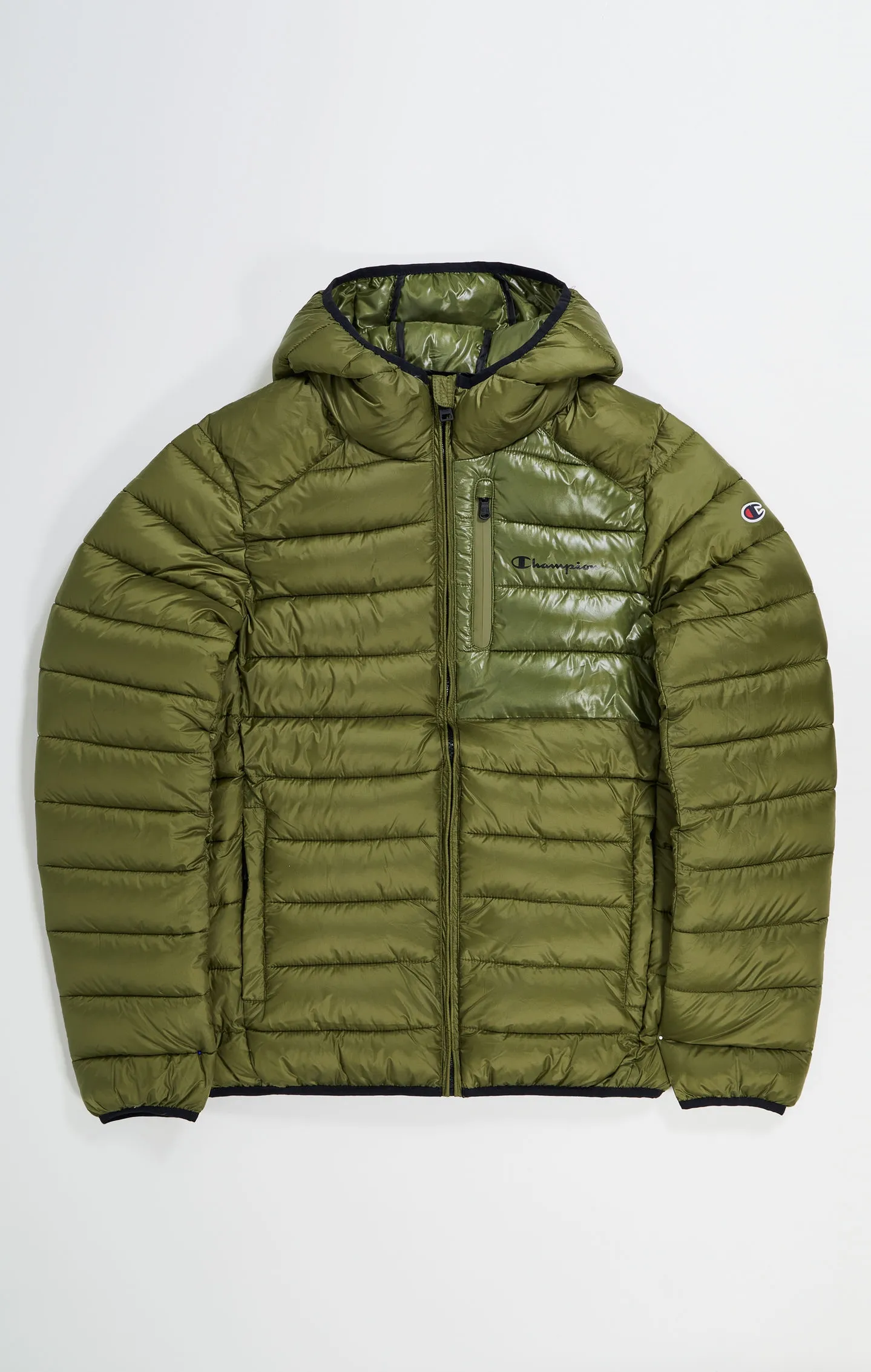 Outerwear Olive Green Padded Lightweight Nylon Jacket