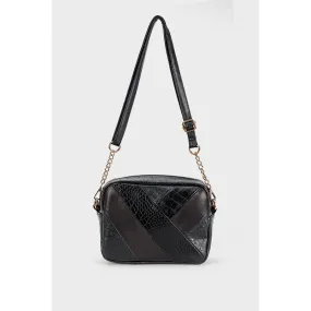 Patchwork Shoulder Bag - Black