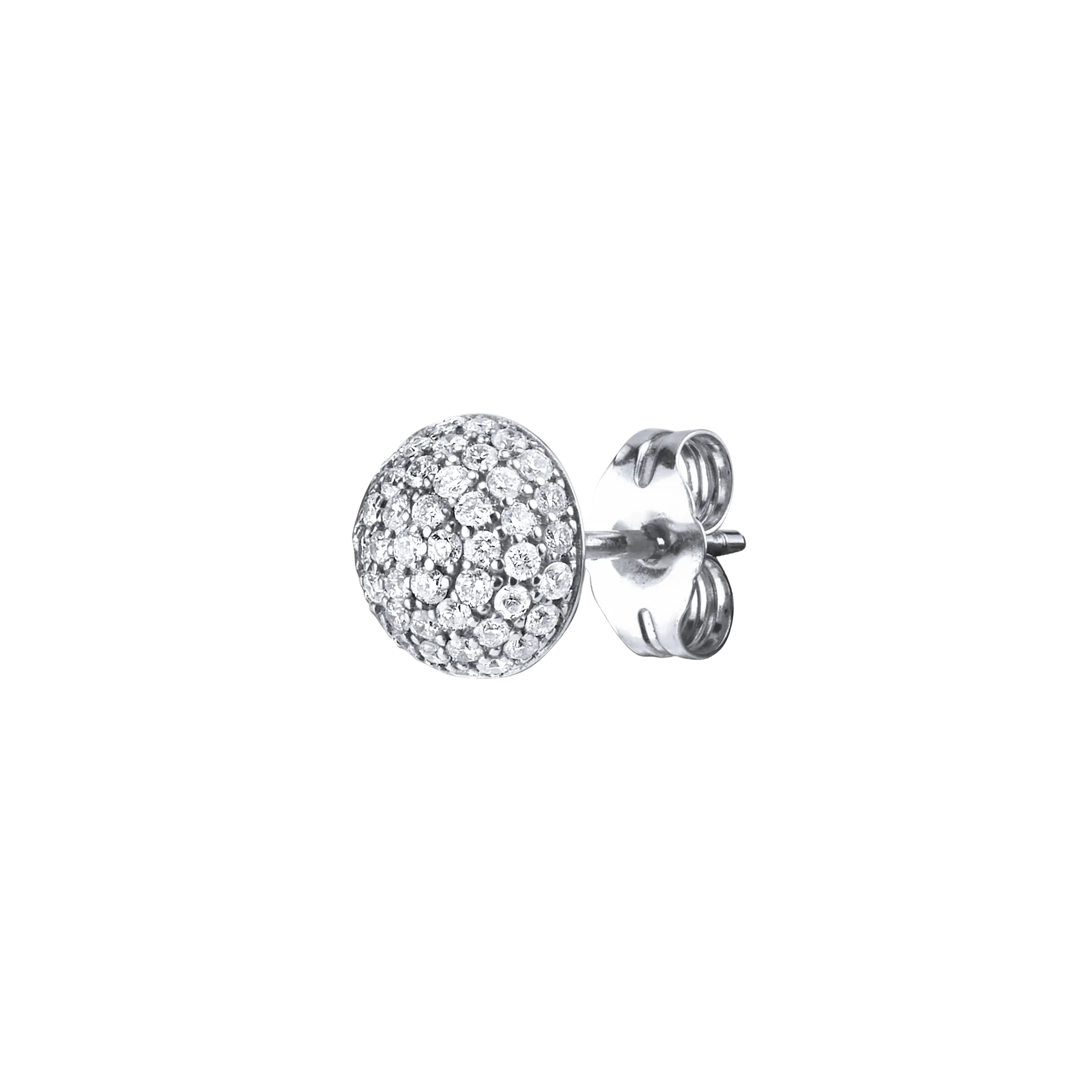 Pavé Stud #1 - White Diamond / 14k White Gold