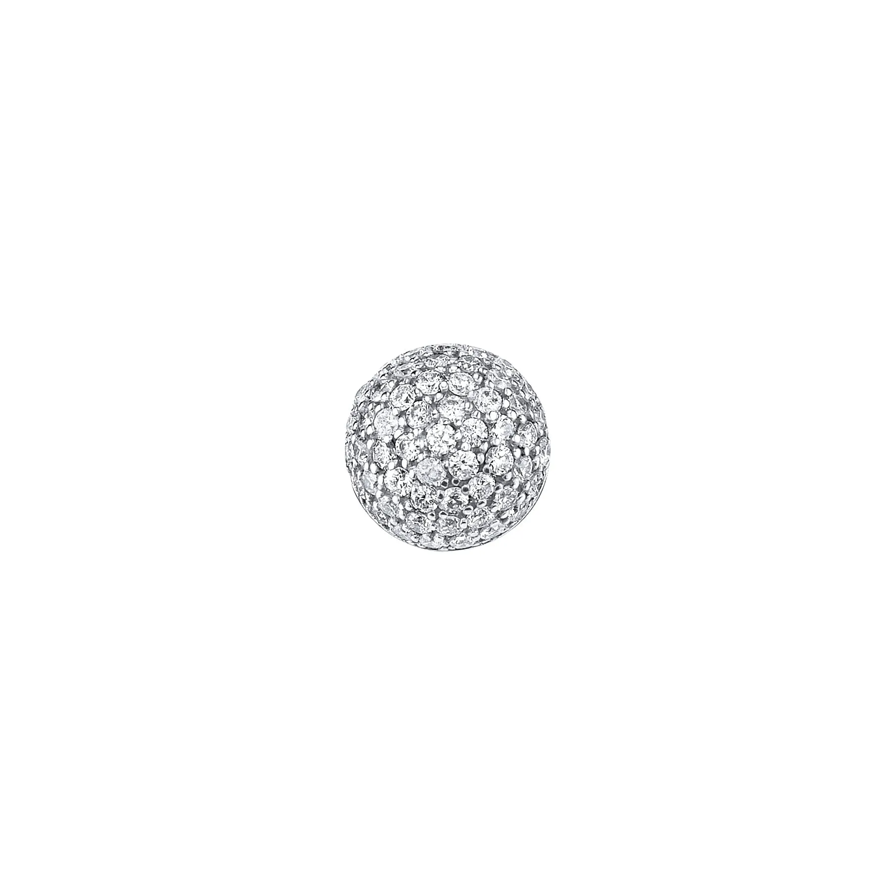 Pavé Stud #1 - White Diamond / 14k White Gold