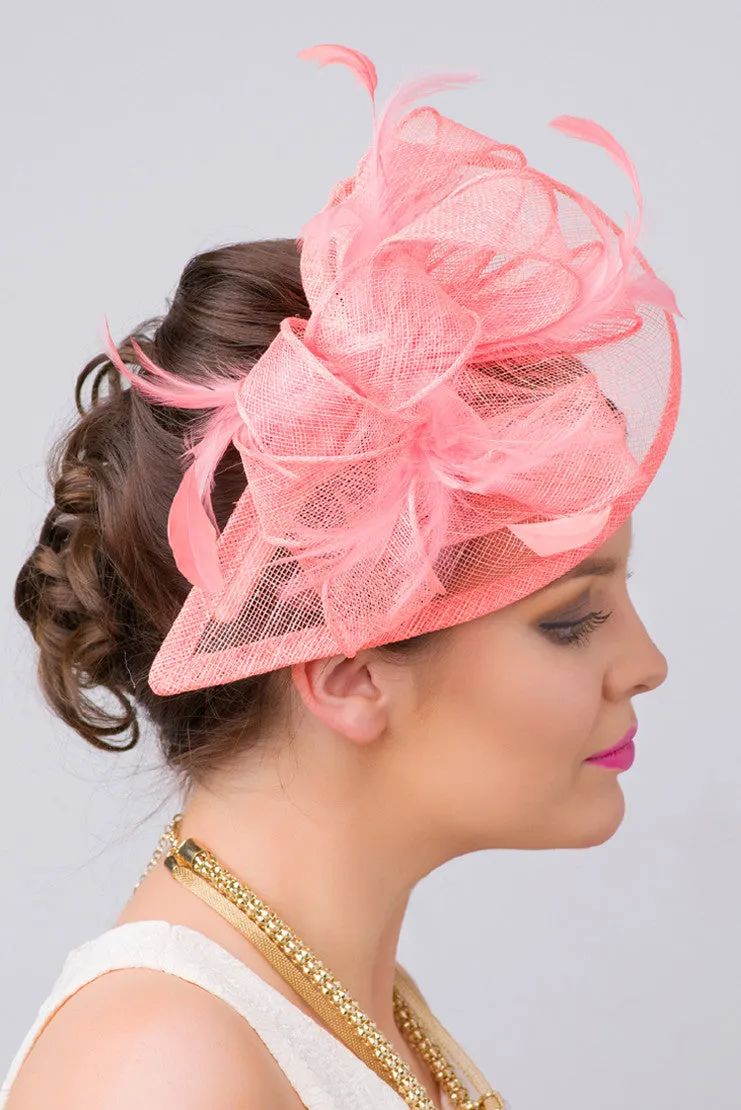 Penny Fascinator - Coral