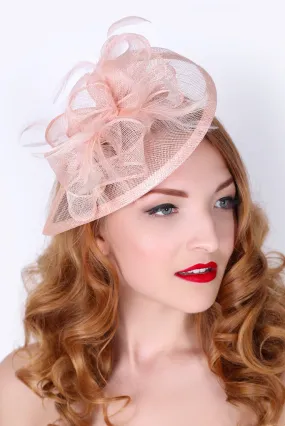 Penny Fascinator - Nude Pink