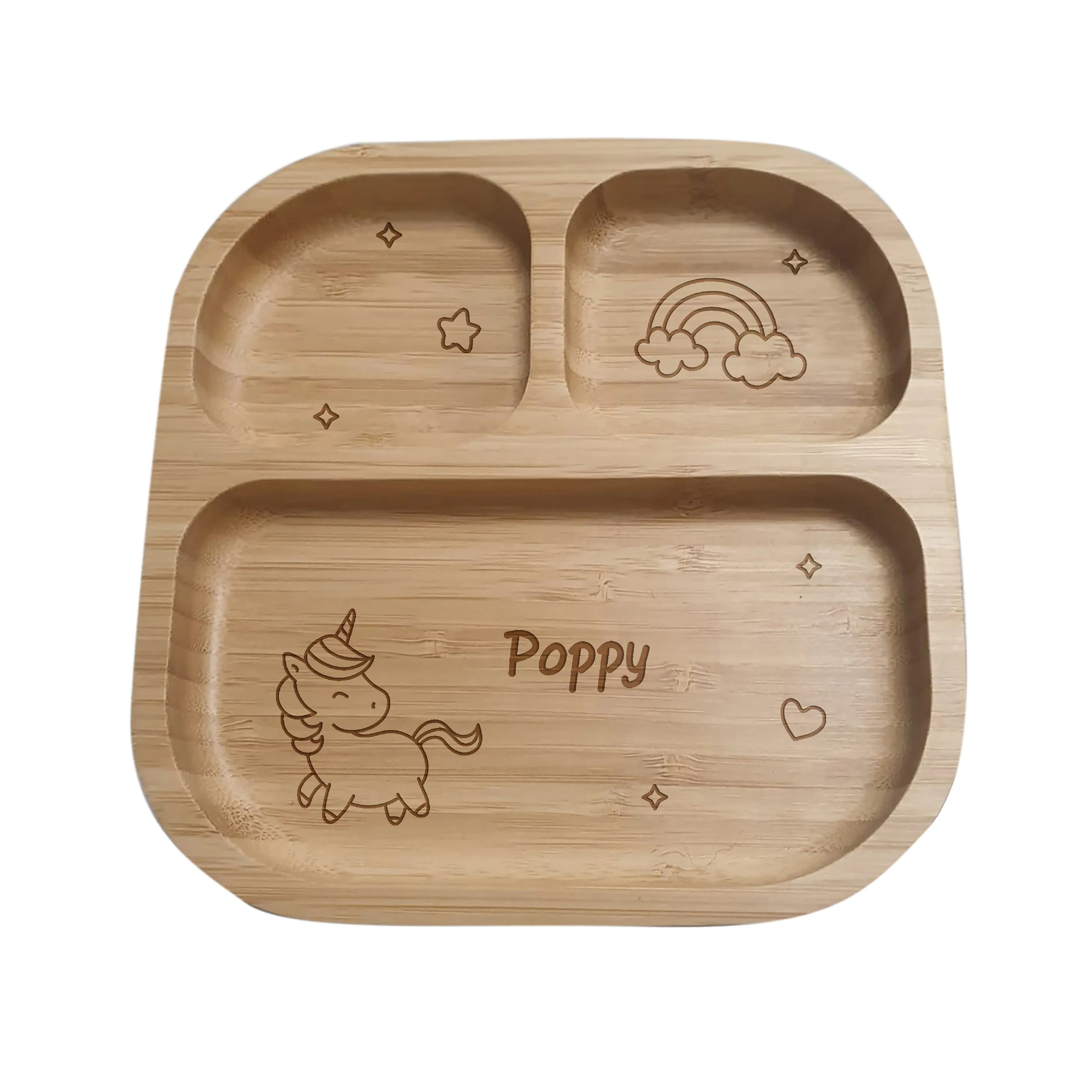 Personalised Unicorn Bamboo Suction Plate