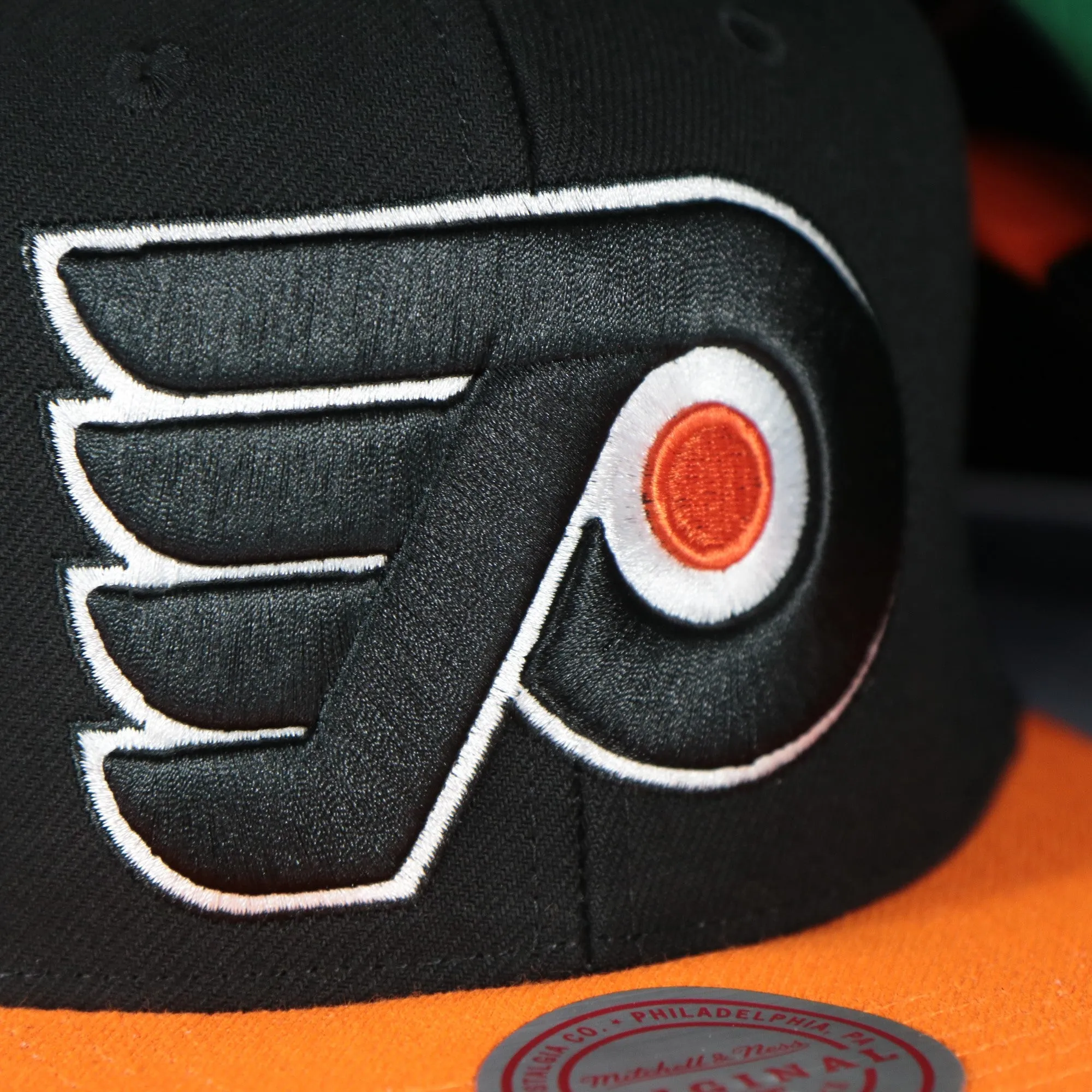 Philadelphia Flyers NHL Team 2 Tone 2.0 Green bottom | Black/Orange Snapback Hat