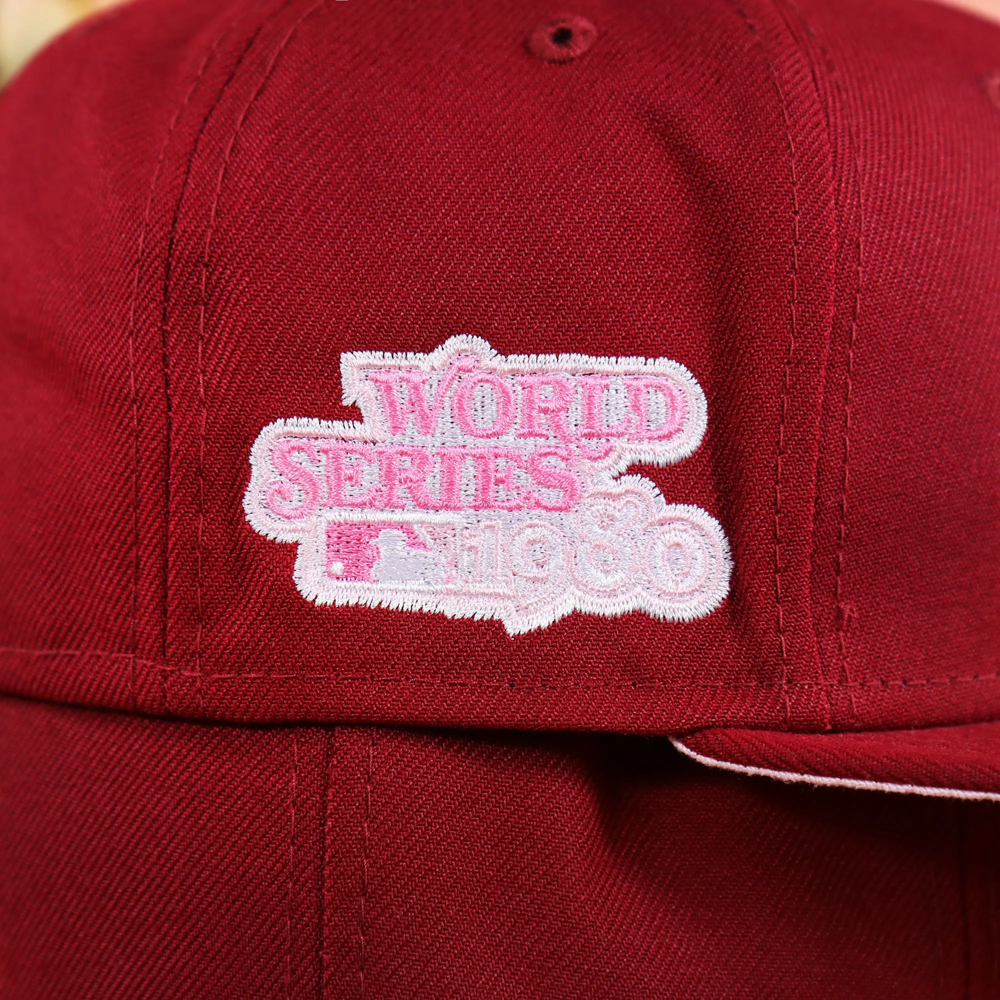 Philadelphia Phillies Cooperstown Pink UV Sakura Side Patch Bloom 59Fifty Fitted Cap | Maroon