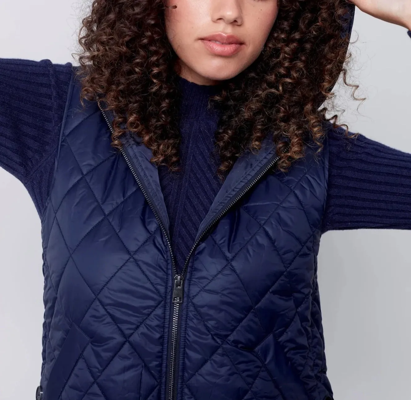 Quilted Puffer Vest with Hood