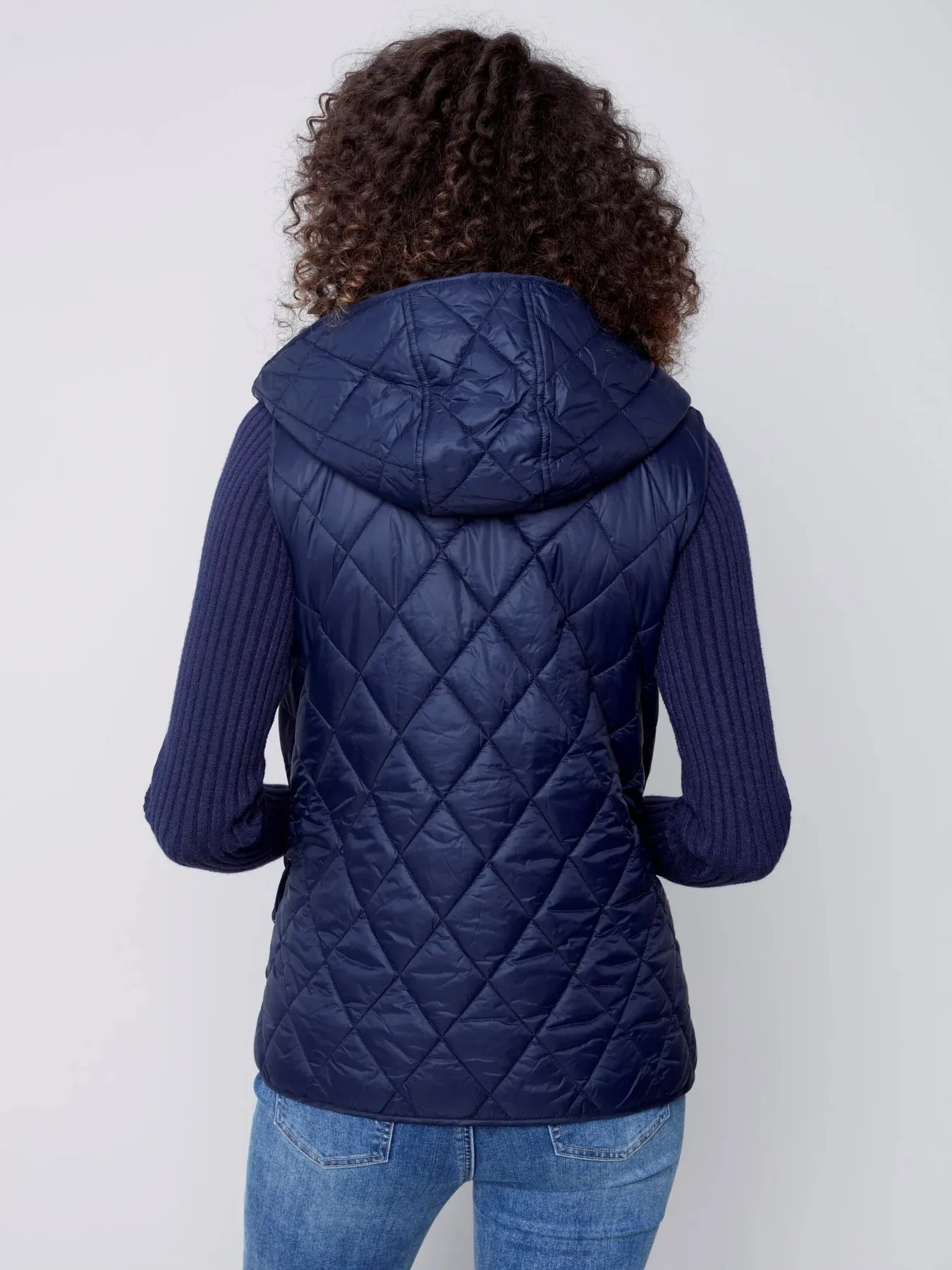 Quilted Puffer Vest with Hood