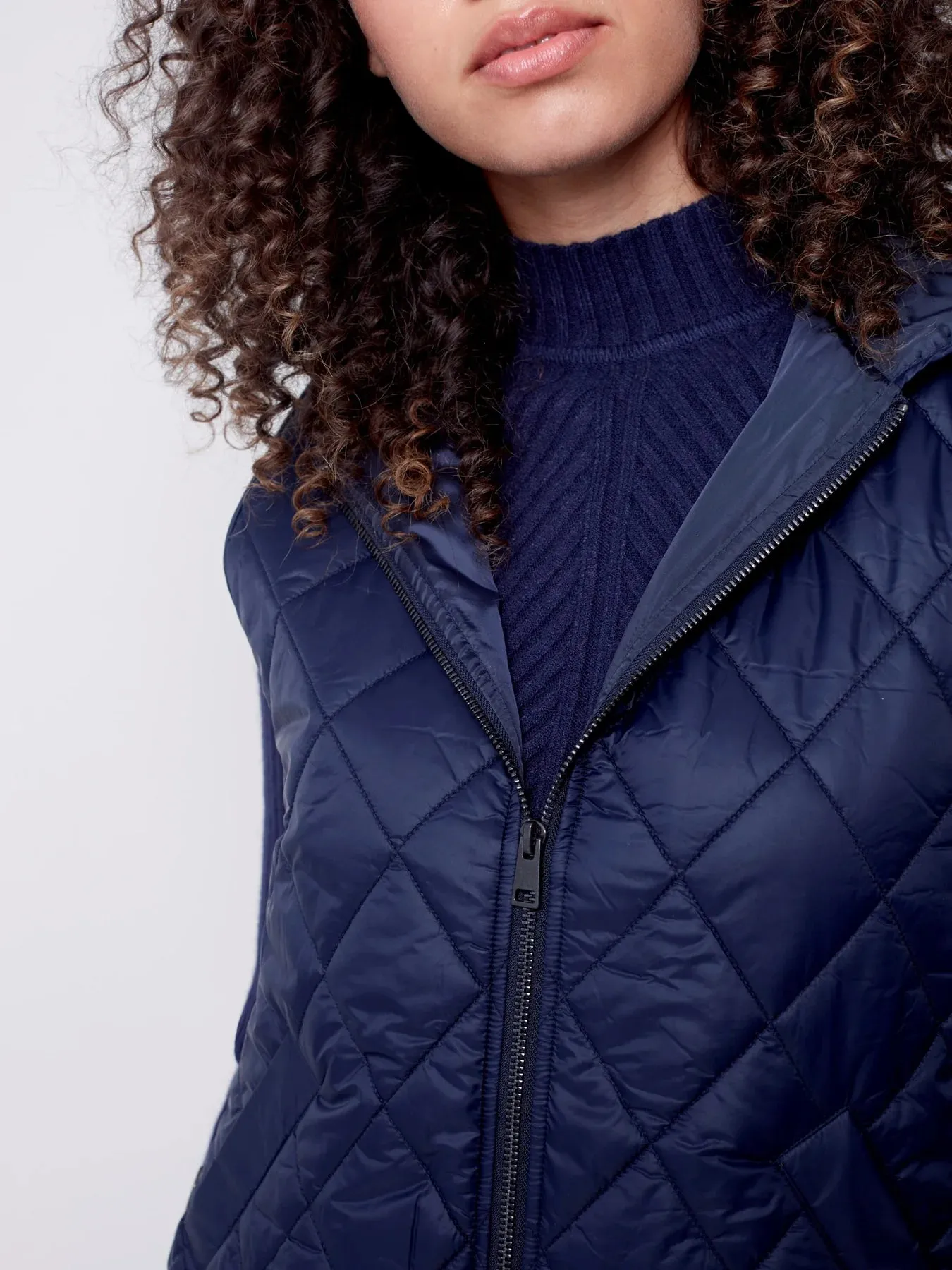 Quilted Puffer Vest with Hood