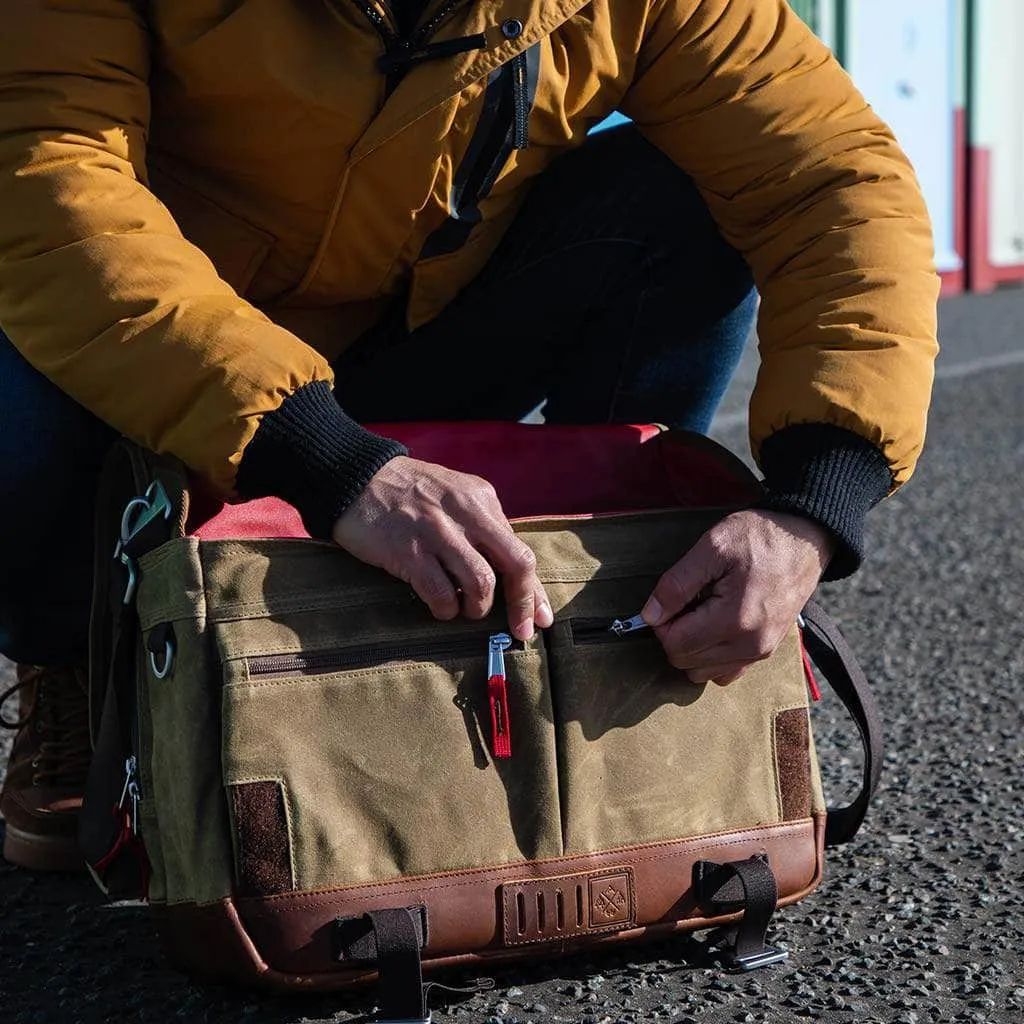 Rider Messenger Bag - Brown/Red