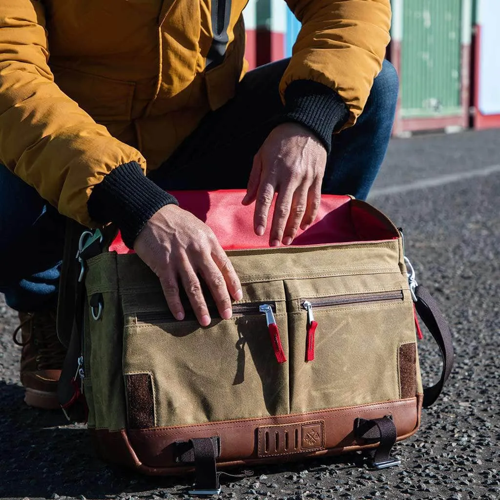 Rider Messenger Bag - Brown/Red