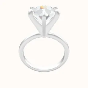 Rounded Solitaire Engagement Ring With Classic Six Prong Head