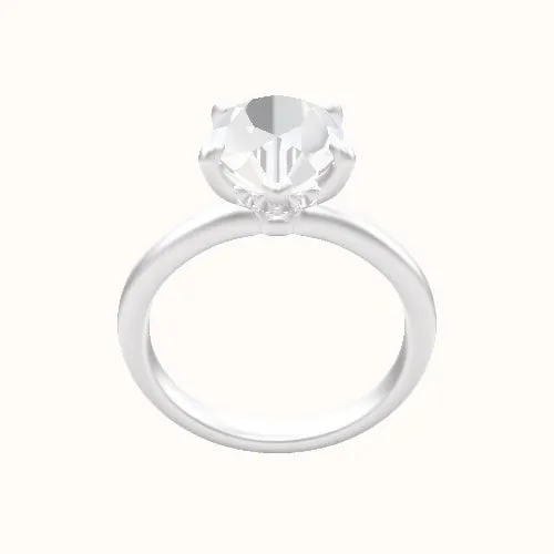 Rounded Solitaire Engagement Ring With Front set gallery Head