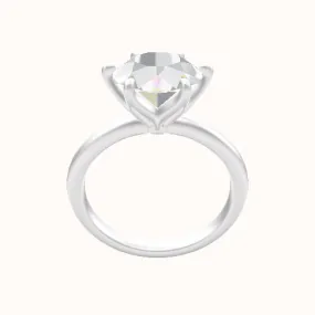 Rounded Solitaire Engagement Ring With Petal Six Prong Head