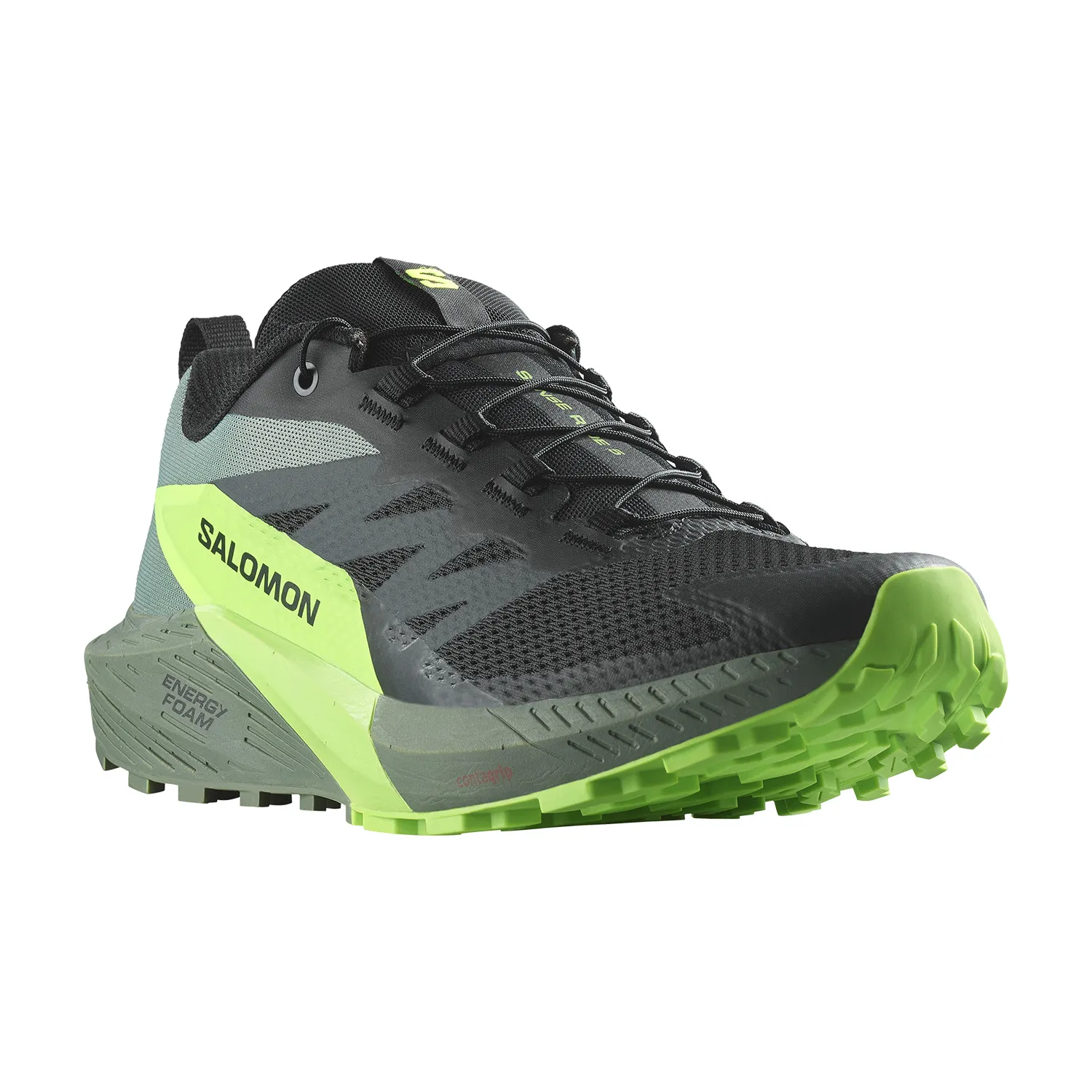 Salomon Sense Ride 5  Black/Laurel Wreath/Green Gecko