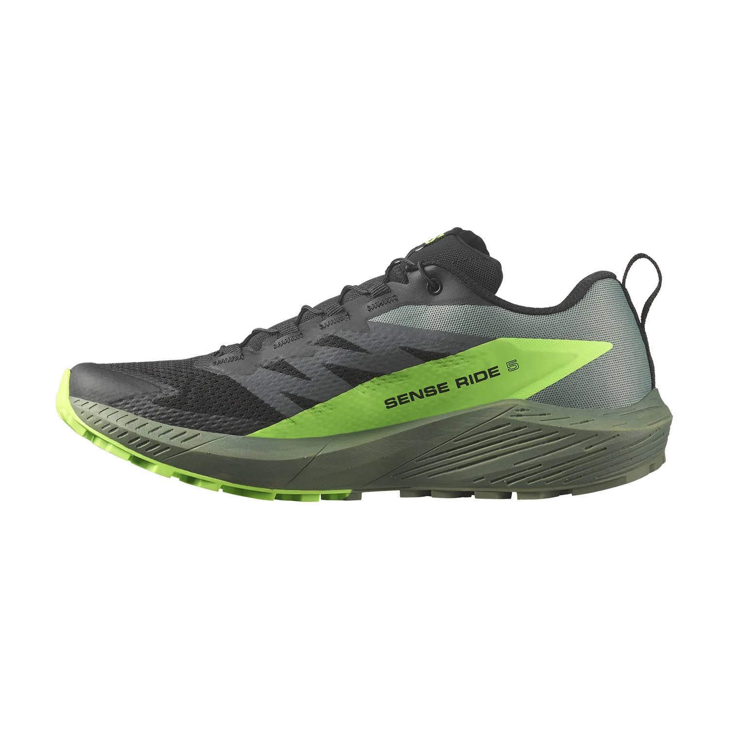 Salomon Sense Ride 5  Black/Laurel Wreath/Green Gecko