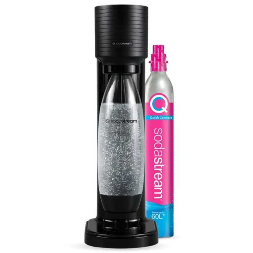 Sodastream Gaia Starter Pack Soft Fizzy Drink Sparkling Maker Soda Stream Black