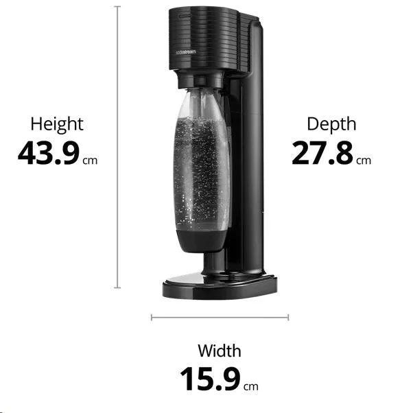 Sodastream Gaia Starter Pack Soft Fizzy Drink Sparkling Maker Soda Stream Black