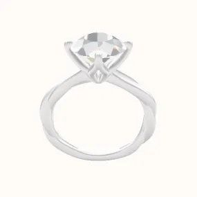 Solitaire Rope Engagement Ring With Petal Compass Prong Head