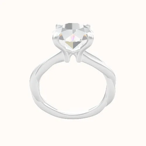 Solitaire Rope Engagement Ring With X Gallery Head