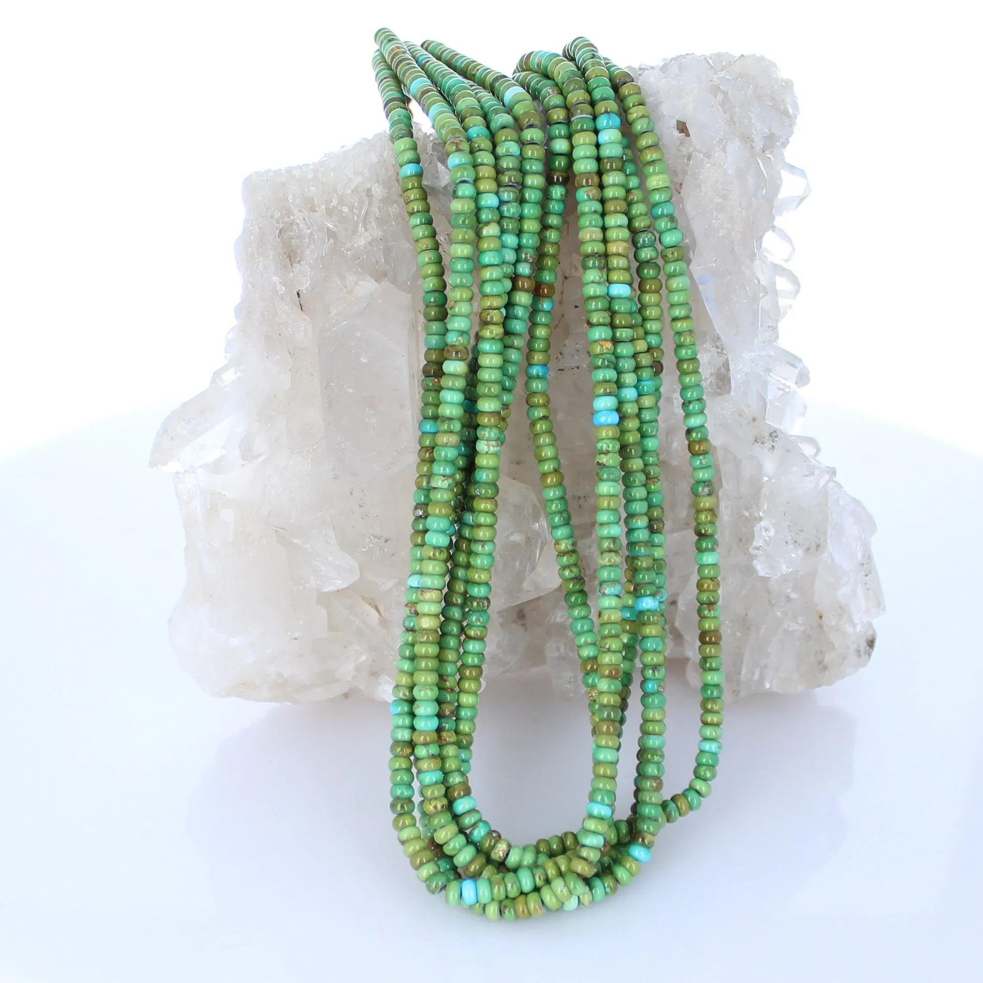 SONORAN GOLD Turquoise Beads Deep Green Blue 4mm Rondelles